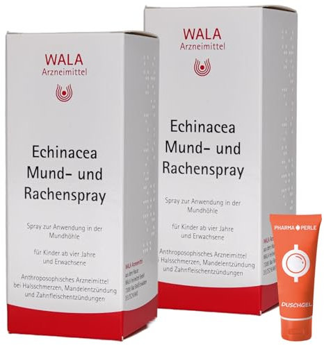 Echinacea Mund- und Rachenspray 2 x 50 ml von Wala I bei Halsschmerzen und Entzündungen im Mund- und Rachenraum I Sparset mit Pharma Perle give-away