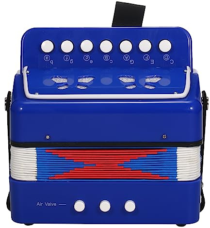HUIOP Dragspelsinstrument 7 tangenter 2 bas litet dragspel pedagogiskt musikinstrument julklapp, litet dragspel
