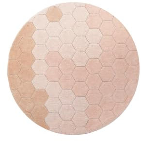 Lorena Canals Runder Teppich für Kinderzimmer, Baumwolle, waschbar, Honeycomb – Kinder – Rosa – Maße: 140 x cm