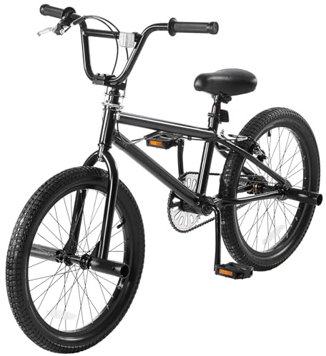 VEVOR BMX Bike, 20-Inch Wheel Freestyle Bike, BMX Race Bike with 360° Rotor and 4 Pegs, Beginner-Level BMX to Advanced Riders, BMX Bicycles for Teen Adult Men Women, Lightweight Aluminum Alloy Frame