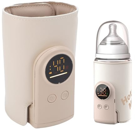 Bottle Warmer,Cordless Baby Bottle Warmer Wrap Portable with Led Display,Smart Temperature Control,with Accurate Temperature Control for Baby's Milk Ideal for Home Travel