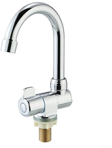 Rubinetto da cucina pieghevole, 360 Dgree Rotazione Lavello Rubinetto Acqua G1/2 Singolo Freddo Stainles Rubinetto in Acciaio per RV Barca
