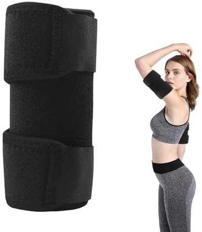 Hongoen 1 manchon de compression pour le haut du bras, bandage de biceps noir, réglable, protection des coudes, manchon de compression, pour biceps, triceps, coudes, entraînement de gym, unisexe
