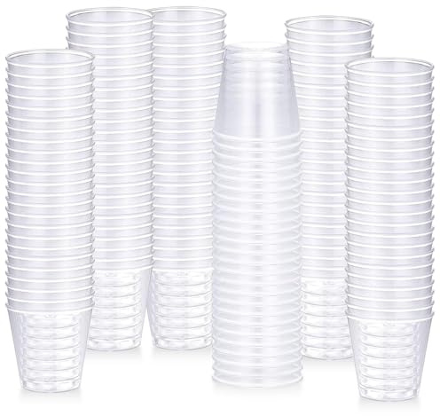 GOMETY 200 styck Snapskoppar i plast 5cl/50ml, genomskinliga shotglas av PS-material, återanvändbara snapskoppar pinnchen plastbehållare för fest, provsmakning, födelsedag, bröllop