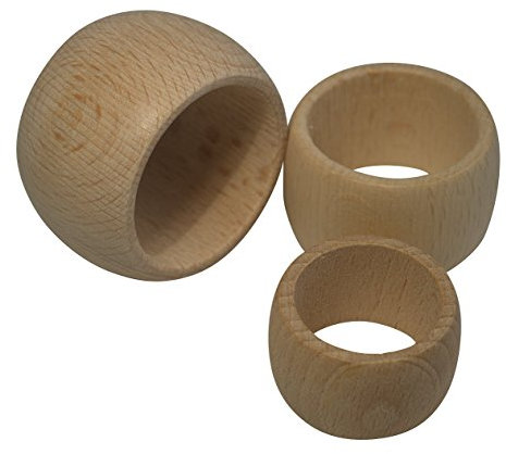 Portatovaglioli in Legno JOWE, 6 Pezzi (49 x 31 mm) - Anelli in Legno per tovaglioli e Decorazioni per la tavola