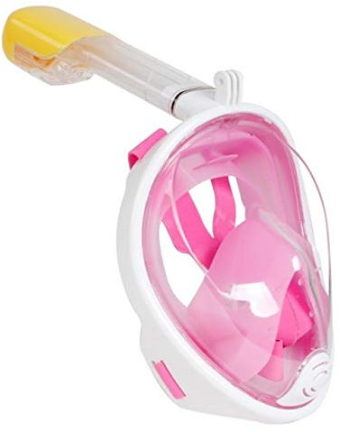 DOBO® Maschera Subacquea Integrale Snorkeling Montatura Action Cam Sub Immersione Mare (Rosa, L/XL)