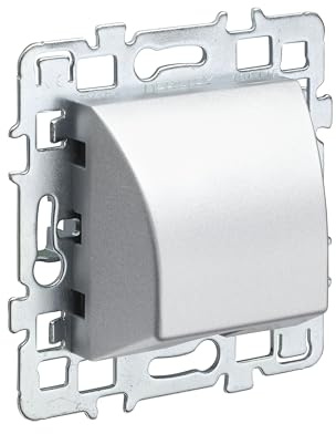 Interrupteur va et Vient - Prises electriques Standard - Prise Murale - Interrupteur va et Vient sans Fil - Prise Murale Casual - Mécanisme Sortie De Cable + Cache Alu + Support Métal - Debflex
