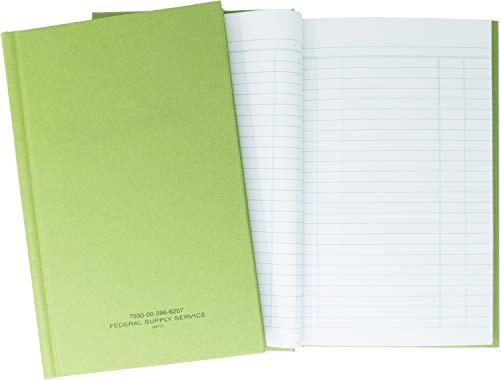 Tacticai Green Military Log Book, 5.25” x 8” - 192 Pages, 4 Columns, Record Book for Record Keeping, Supply Chain, Inventory, Training, Maintenance & Field Operations, NSN 7530-00-286-6207