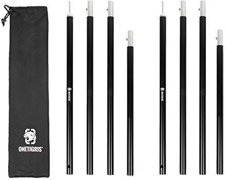 OneTigris Lightweight Tent Poles, 2pc/Set, 7075 Aluminum Alloy, Adjustable & Extendable