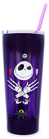 Nightmare Before Christmas Jack Hands 22oz Stainless Steel Tumbler w/ Straw