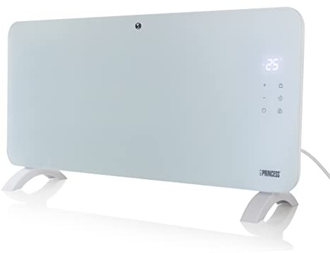 Princess connected electric heater - Convection heating - Manual, app or voice control - Free app - Glass panel - 1500 W - White - 348151