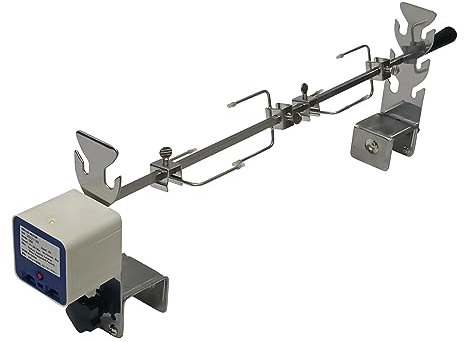 Rotisseriesats (stål) för grill Rotisserier sats Universal Snabbinstallation Bärbar spitgrill Utomhus Camping BBQ Tre höjder Justerbar längd Matlagningsverktyg Rosttillbehör Kycklinggaffel Stålmotor