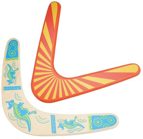 EXIN DEHCEN 2 stücke Bumerang für Kinder, Bumerang Holz, Boomerang V Shaped Outdoor, Flatloop Bummerang, Bumerang Handarbeit, Im Freien Bumerang für Erwachsene Kinder Outdoor Sport Toys Spiele