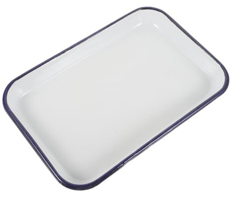 FONDOTIN Plato Cuadrado De Esmalte Para Hornear Bandeja De Antiadherente Para Empanadas y Repostería Cocina