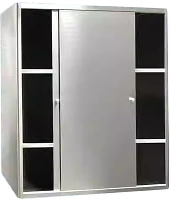 PFCDZDU Wandmontierter Aufbewahrungsschrank, Küche Edelstahl Allzweckregale Mit Schiebetür, Speisekammerorganisation Für Gewerbliche Esszimmer, Badezimmer Garage(70x100x35cm)