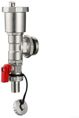 Honseadek Distributeur de chauffage en laiton G1 DN25 avec purgeur automatique rapide et robinets de vidange de circuit, robinet de remplissage et de vidange intégré, résistance à la température