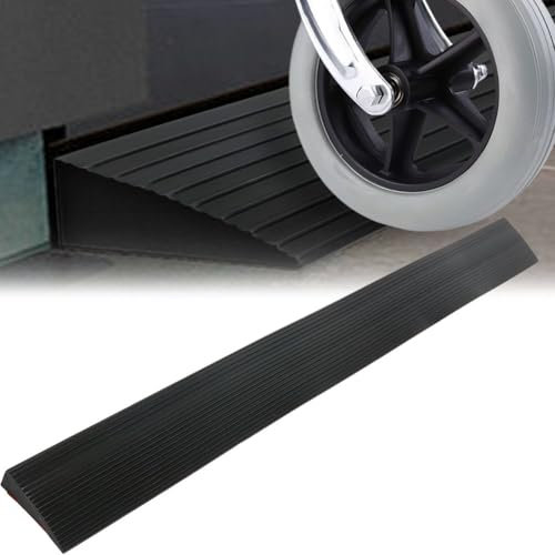 Türschwellenrampe Selbstklebend Rampe Türschwelle Rollstuhlrampe - 200cm x 8cm x 1cm Türschwellenrampen, rutschfeste Oberfläche, Gummirampe Auffahrrampe für Kinderwagen Rollator Scooter Saugroboter