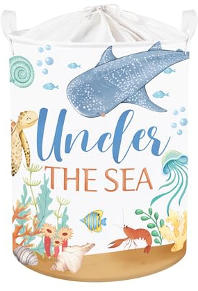 Clastyle Cestos Almacenaje Infantil Animal Marino Cesta Ropa Sucia Plegable para Habitación Bebé Dormitorio Cajas de Almacenaje Juguetes para Chico Chica,Macrocéfalo Physeter,36 * 45 cm