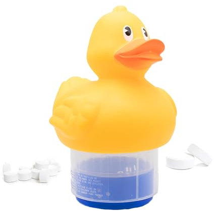 Flotador dosificador de Piscina en Forma de Pato, dosificador de Cloro Ajustable para tabletas de 1 y 3 Pulgadas, Flotador eficaz para Piscina, SPA, Acuario para el Cuidado del Agua (11 x 3 Pulgadas)