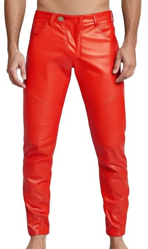 2025 Trousers Men's Leather Motorcycle Pant Real Hand Made Cowboy Style Cowhide Leather Pant