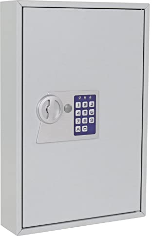 Profirst Schlüsselschrank Elea 64, Elektronikschloss, mechanische Notöffnung, Lichtgrau, BxH 30x45 cm, 64 Haken, inkl. Befestigungsmaterial