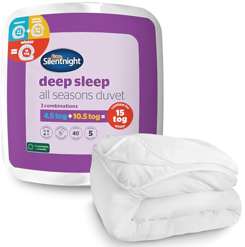 Silentnight All Seasons King Duvet – 3 in 1 Duvet with 4.5 Tog and 10.5 Tog Quilts Which Combine to Create a 15 Tog Duvet – Ideal for Spring, Summer, Autumn, and Winter – King