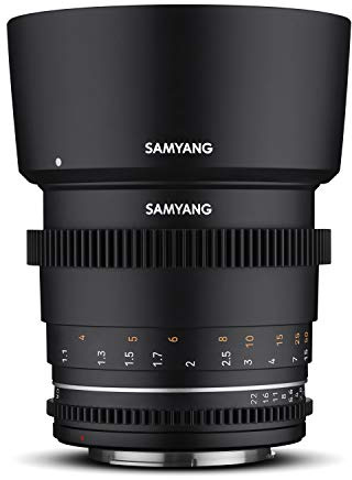 Samyang Mf 85Mm T1.5 Vdslr Mk2 Sony E - Tele Cine Veloce T1.5 E Obiettivo Video Per Sony E Mount, Lunghezza Focale Fissa 85 Mm, Follow Focus Full Frame E Aps-C, Risoluzione 8K, Nero, 23021