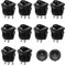 HONGECB Runde Kippschalter, Runde Schalter, Wippschalter, Für Elektronische Kraftfahrzeugen, Haushaltsgeräten, Motorrädern, Schiffen Usw, Ein/Aus Ac 6A/ 250V, 10A/125V, 10 Stück