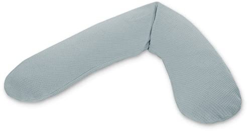Theraline Ersatzbezug für Das Original Schwangerschaftskissen & Stillkissen, Stillkissen Bezug 190 cm, Feinstrick aus 100% Baumwolle, Farbe: Nebelblau