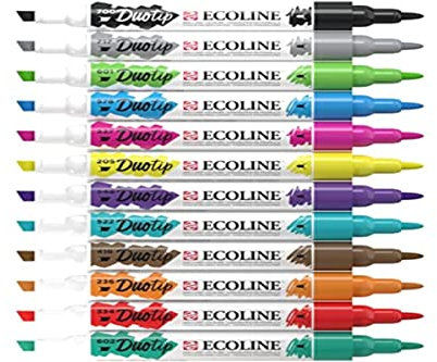 Craftelier Duotip Ecoline Aquarellstift, doppelte Spitze, Schwarz 700