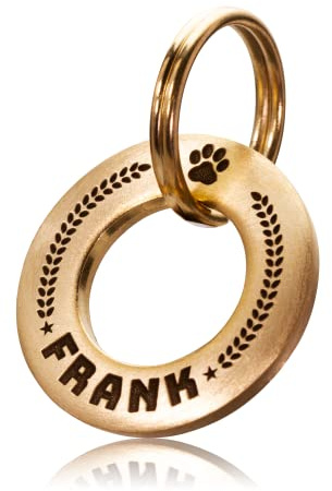 UKR Designs Solid Brass or Stainless Steel Deep Engraved Dog Tag/Pet ID