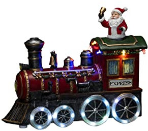 Konstsmide LED Szenerie Zug, mit Musik, wählbare Energiefunktion, 24 bunte Dioden, batteriebetrieben & USB, Innen, schwarzes Kabel, 3 x AAA 1.5V (exkl.) - 4258-000, Bunt