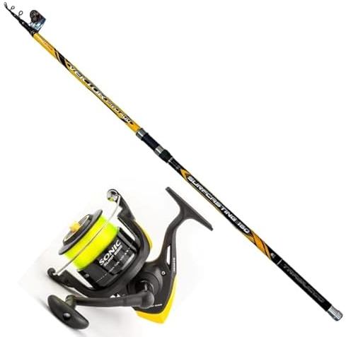 Kit surfcasting canna Trabucco vektor 4,00 mt 150gr + mulinello trabucco sonic 8000