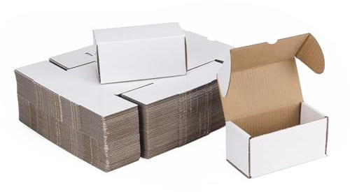 ZBEIVAN 4.6x2.2x2.2 White Shipping Boxes Set of 100, Corrugated Cardboard Mailer Boxes for Packaging Small Business Mailing Gifts
