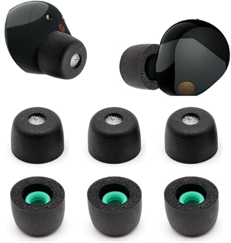 Memory Foam Ear Buds für Sony WF-1000XM5 & WF-1000XM6, Ohrstöpsel Ersatz Sony Ear Piece Foam Tips für WF-1000XM6/XM5/XM4 Fit Charging Case (Matte Oberfläche, 3 Paar, M)