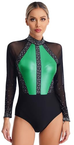 Msemis Baletttröja dam, glittrande balett, danströja, långärmad tröja, leotard dans, body, balettdräkt, danströja, balettbody, gymnastikdräkt