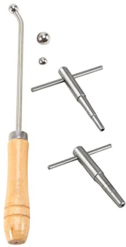 Qiaohome Llave de mantenimiento de bocina de reparación de codo de trompeta con mango de madera maciza, herramientas de boca de trompeta para trompeta y cuerno francés
