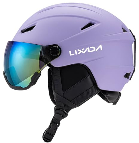 Lixada Caschi da sci, Casco da sci integrato Casco da snowboard per uomo e donna con visiera rimovibile