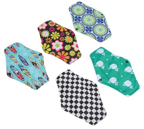 Ipetboom 5stücke Wiederverwendbare Menstruationspads Aus Bambuskohle Waschbare Damenbinden Aus Hygienepads Für Erwachsene Pads Mit Wasserdichter Mehrfach Verwendbare Pads