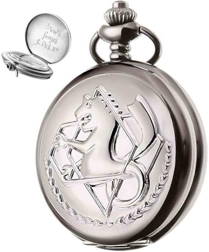 Pidak Cadena reloj del alquimista color plata - Diámetro 5 cm cadena 35 cm