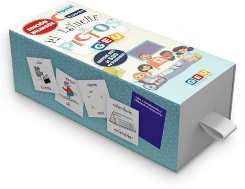 Pictogramas Autismo Español | Juegos Aprender a Leer | Mi Estuche de Pictos - Editorial GEU (Bilingüe Español/Francés - 500 Tarjetas)