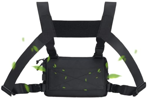 Riñonera para el pecho, chaleco tipo mochila, bolsa deportiva para el pecho, bolsa de pecho, chaleco deportivo, mochila para camping, senderismo, caza, gimnasio, pesca, escalada, playa, urbano, diario