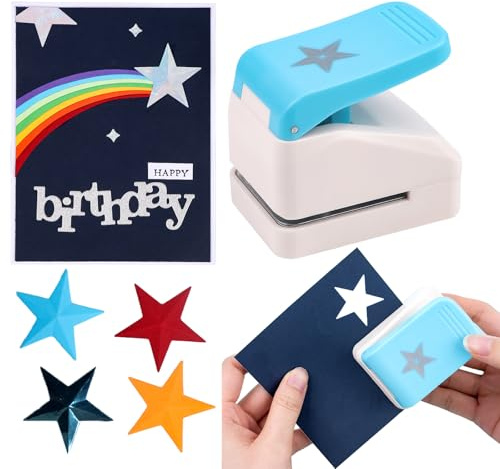 3D Star 1.4x1.4inch Embossing Punch; Punches Score Tools for Scrapbooking Journaling Paper Craft DIY Card Making Paper Crafting Scrapbooking DIY Card Making Arts Crafts Supplies