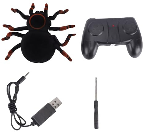Naroote Jouet Araignée Télécommandé, Robot Araignée Grimpant aux Murs et Pivotant à 360° avec Yeux LED, Modes Double Usage Mur et Sol, Animal électronique pour Garçons et Filles