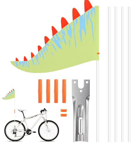 prota Cykelvimpel justerbar triangel cykelflagga 166 cm, säkerhetsvimpel med fästvinkel, vimpel cykelsläp flagga cykelvagn cykeltillbehör för mountainbike