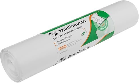 DEISS FIRST PLUS aus LDPE, 1A-Material, 80 l, weiß, 50 Stück/Rolle