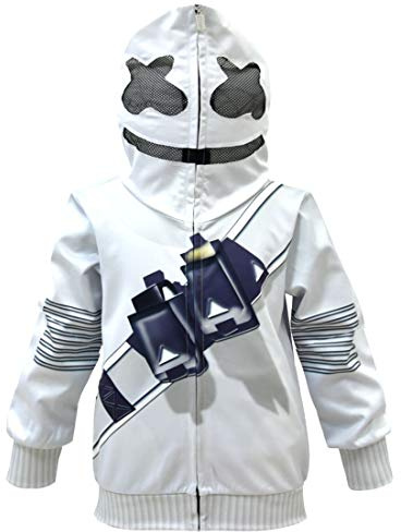 Felpa con cappuccio per bambini, a maniche lunghe, con cappuccio, per DJ, 3D, per cosplay Cerniera lampo. 160 cm