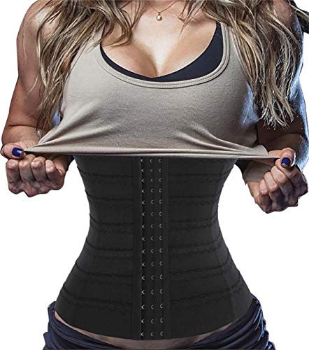 Chumian Gaine Amincissante pour Femme Invisible Ventre Plat Corset Minceur Serre-Taille Body Sculptant (Noir, XS)