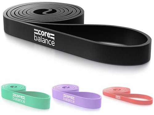 Core Balance Long Loop Resistance Band For Assisted Pull Ups Natural Latex (Black 10kg to 30kg)