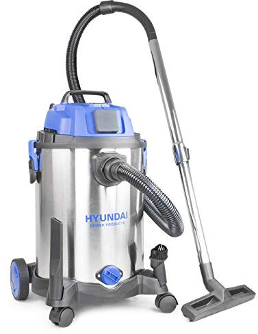 HYUNDAI 1400W 30L 3-In-1 Wet and Dry Electric Vacuum Cleaner HEPA type Filtration 1400W, Industrial Vacuum Cleaner, 4.5m Cable & 19kpa Suction Power Carpet Upholstery Cleaner